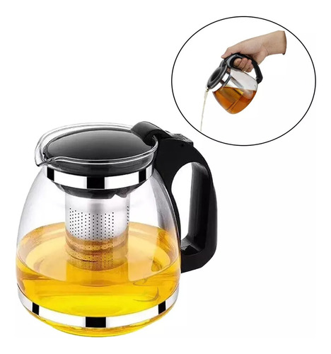 Tetera Infusor Te Acero Inoxidable Jarra Vidrio Cafe 700 Ml