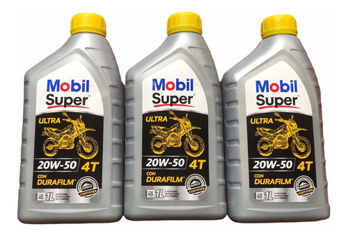 Aceite Mobil 20w50 4t Moto Durafilm X 3 Litros