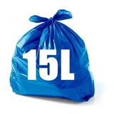 Saco De Lixo Azul De 15 Litros Com 100 Unidades