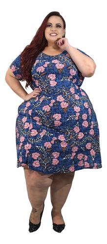 Vestido Alçinha Plus Size Lindo Tamanho Grande Veste Ate 58