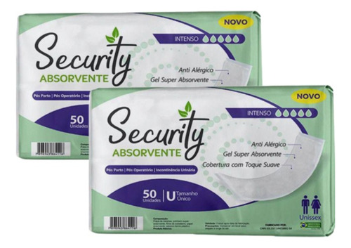 Kit Com 2 Pc Absorvente Security C/ 50 Un Cada Pc (100 Unid)