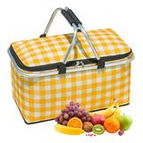 Cesta De Picnic Grande Bolsa Aislante Plegable Para Acampar