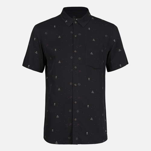 Camisa Hombre Camp Short Sleeve Shirt Print Negro Lippi