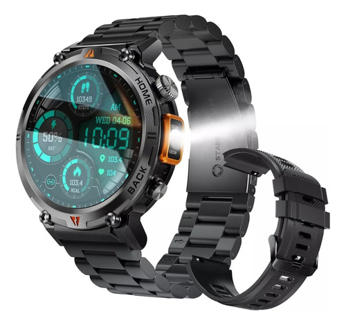 111 Tactical Smartwatch Uvooi Ke3 Linterna Con Doble Correa