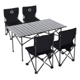 4 Sillas Portátiles Y Mesa Plegables Para Picnic Camping