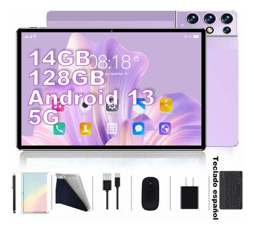 Tabletas Android 13 Tablet Con Teclado 14gb+128gb 8kmah11'hd
