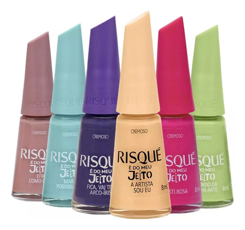 Kit 6 Esmaltes Risque Nova Coleção É Do Meu Jeito Lançamento