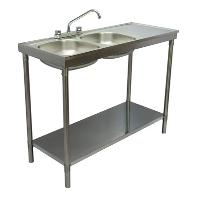 Fregadero Doble Acero Inox Izquierdo Color Acero inoxidable | Meses sin interés