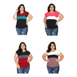 Kit 4 Blusinha Moda Envangélica Feminina Tshirt