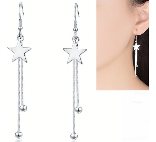 Aretes Pendientes Largos Estrella Regalo