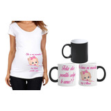 Combo Remera+taza Magica Embarazada Personalizada Cumpleaños