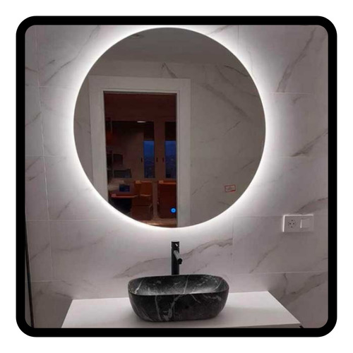 Espejo Touch Biselado Luz Led 50 Redondo Para Baño