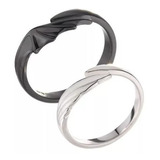 2 Anillos Promesa Amor Alas Ying Y Yang Pareja Plata L925