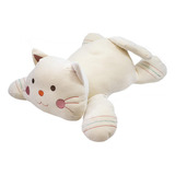 Gato Branco Deitado 47cm - Pelúcia