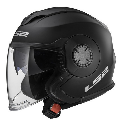 Casco Abierto Moto Ls2 570 Verso Kpa Negro Mate Doble Visor