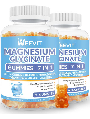 Magnesio  Gomitas Glicinato Magnesio 400 Mg Weevit 2 Pack