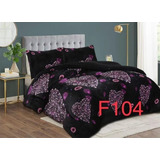 Cubrecama De Invierno Plush Con Chiporro 2 Plaza Negro F104