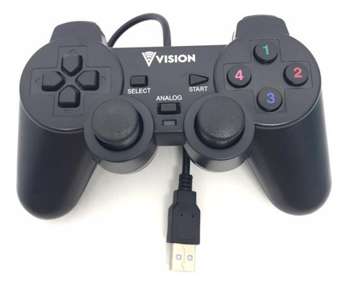 2 Controle Joystick Usb Pc Computador Notebook Atacado Cor Preto