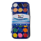 Set Acuarelas Alba X 21 Colores + Pincel En Pastilla Niños