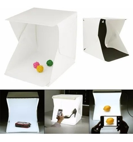 Caja De Luz Led Cubo Portatil Para Fotos Estudio Doble Fondo