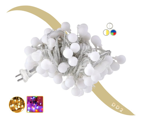 Luces Guirnalda Led 28 Bolitas 220v Con Enchufe 5mts