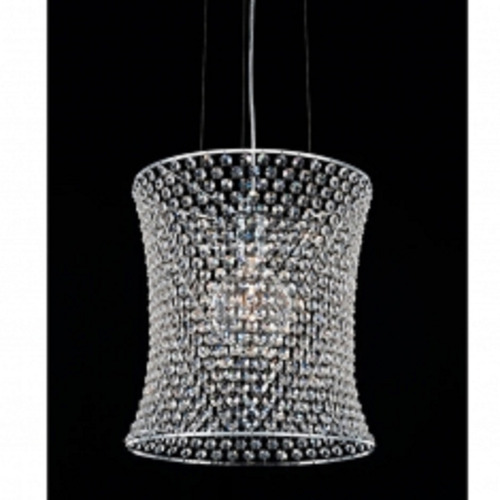 Luminária Kl012 De Cristal Asfuor E Aço Cromado 36cm Diam.