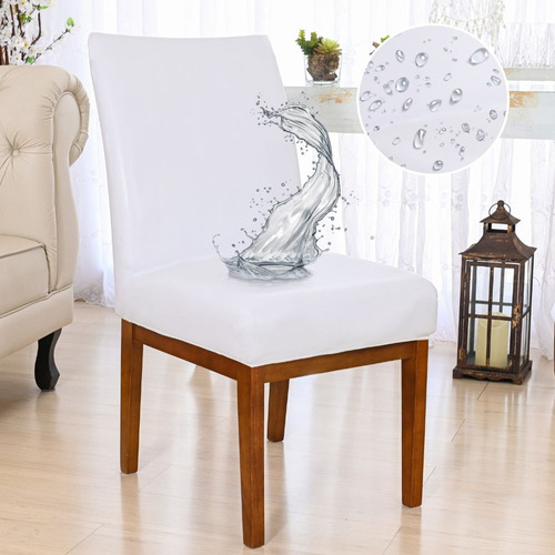 Oferta Kit 6 Capa Cadeira Jantar Tecido Impermeável Branca