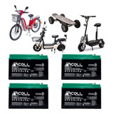  Kit 4 Baterias Nicoll 12v 15ah (48v 60ah) Ciclo Profundo   