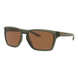 Óculos De Sol Oakley Sylas Standard Armação De O Matter Cor Olive Ink, Lente Tungsten De Plutonite Prizm, Haste Olive Ink De O Matter - Oo9448