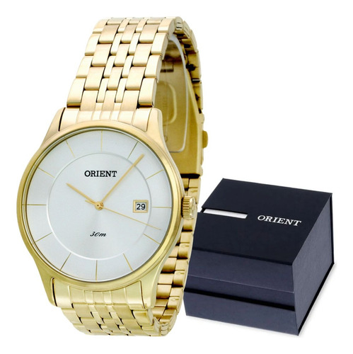 Relogio Orient Masculino Analogico Dourado  + Brinde