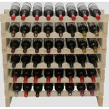 Organizador De Vino Modular De Madera De Pino Natural, Apila