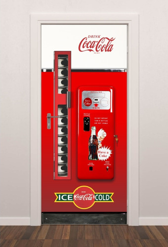 Adesivo Parede Porta Maquina Coca Cola Retro