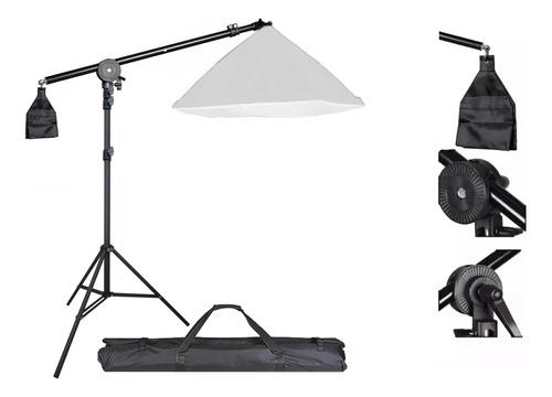 Kit Brazo Boom Para Softbox Luz Superior + Tripie Linco 3m