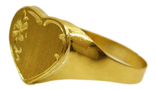 Anillos Oro 18 K Mujer Sellos Corazón 1.5 Grs Con Grabado