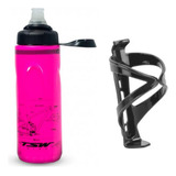 Garrafa Térmica Rosa Tsw Caramanhola 680ml Bike Mtb+ Suporte