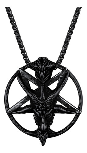 Collar Dije Satán Satánico Baphomet Satanista Carnero Cabra