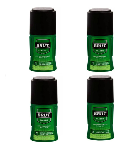 Brut Antitranspirante Roll On 50g, 4 Unidades.