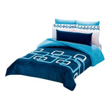 Cobertor King Size/queen Size Borrega Edimburgo Azul Concord