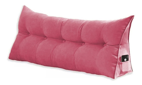 Almofada Cabeceira Ana Cama Casal 140cm Suede Rosa Leitura