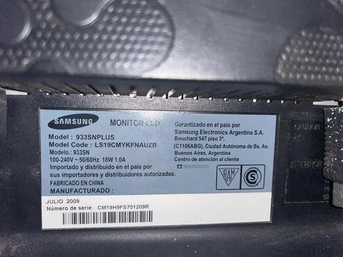 Monitor Samsung 60hz