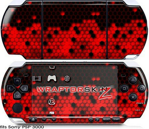 Skin Hex Roja Para Sony Psp 3000