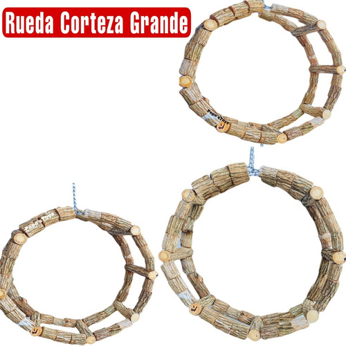 Rueda Natural Grande Con Corteza Pepe´s Toys Juguetes Loros