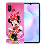 Funda Xiaomi Redmi 9a Con Diseño Minnie Mouse Brillos Y Mica