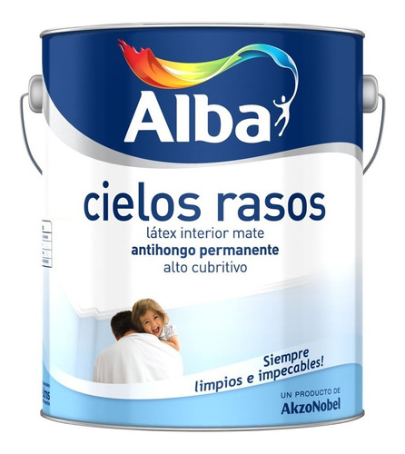 Alba Pintura Latex Cielorraso Antihongo 10 Litros Color Blanco