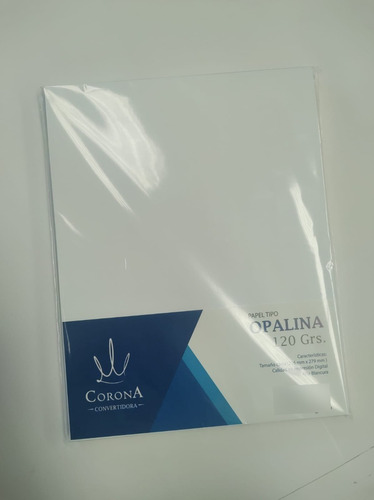 Papel Opalina Carta 120 Gr Paquete Con 100 Hojas Mc Corona