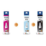 Kit 03 Tinta Original Epson Para T673 L1800 L805 L850 L800 