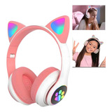 Fone De Orelhinhas De Gato Led Colorido Bluetooth Infantil