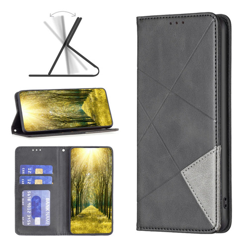 Funda De Cuero Con Tarjeta Magnética Solt Wallet For Funda