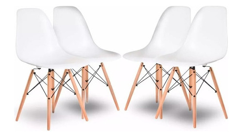 Set Silla Eames X4 Diseño Hogar Comedor Cocina Pvc Reforzada