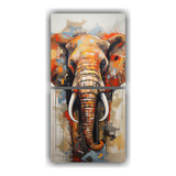 120x60cm Cuadro Decorativo Elefante Amarillo Blanco Neo-noir